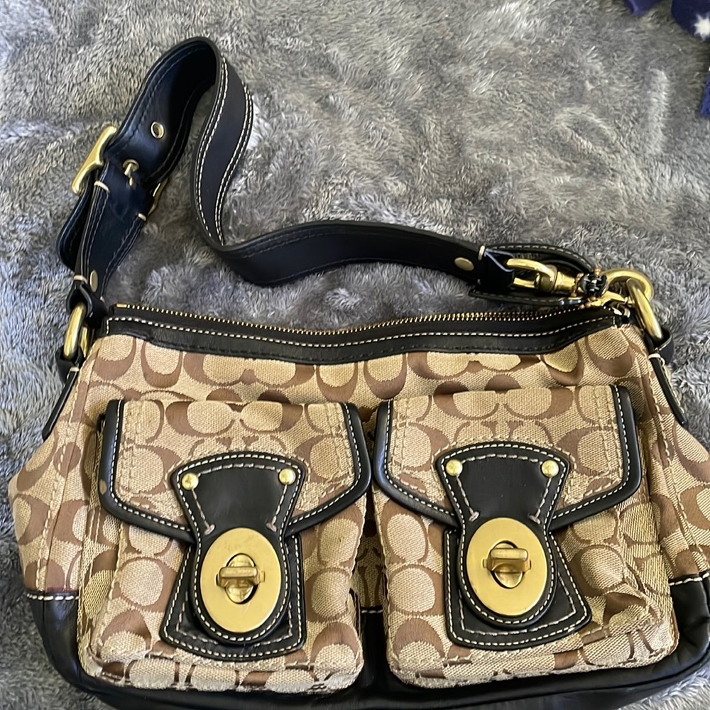 Brown coach hand bag